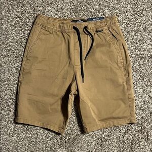 NEW Hollister Tan Jogger Shorts with Black Drawstring